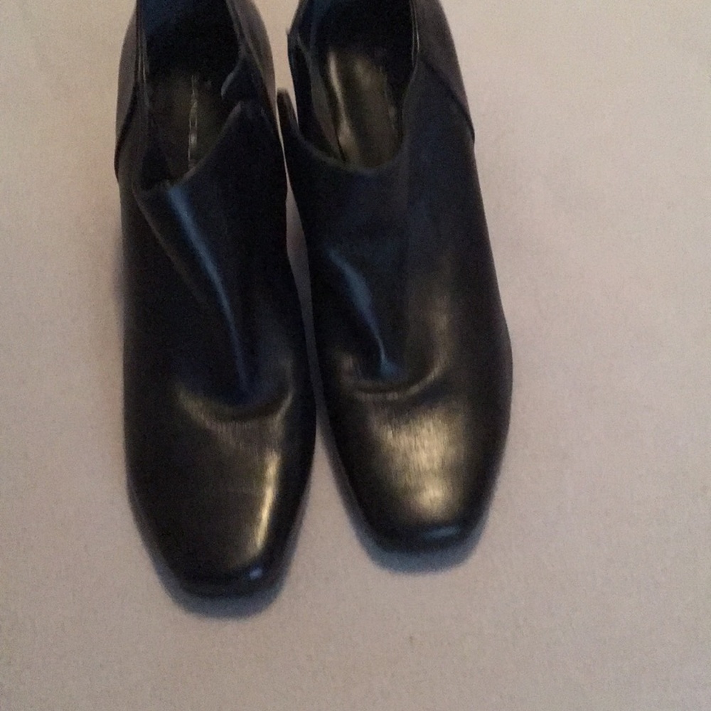 High heel black booties